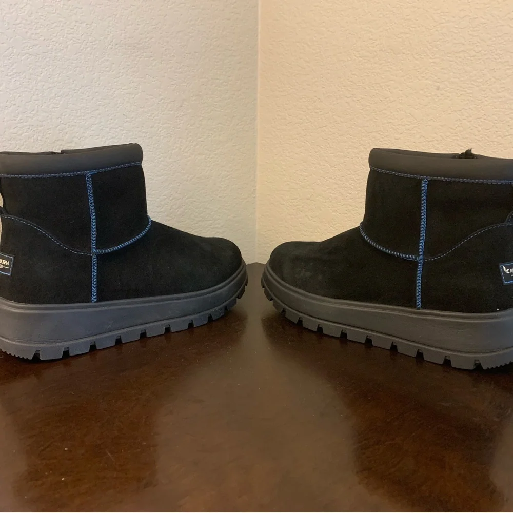 UGG Koolaburra - Wedge Black Blue Suede Ankle Boots Women's Size 10